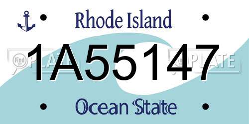 1A55147 Rhode Island License Plate