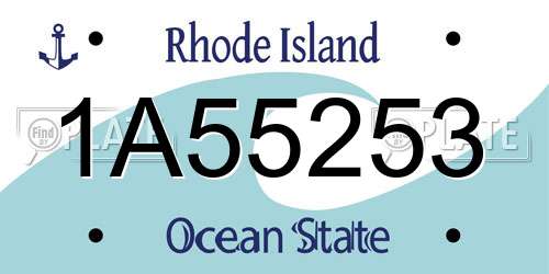 1A55253 Rhode Island License Plate