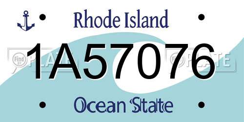 1A57076 Rhode Island License Plate