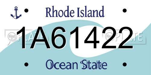 1A61422 Rhode Island License Plate