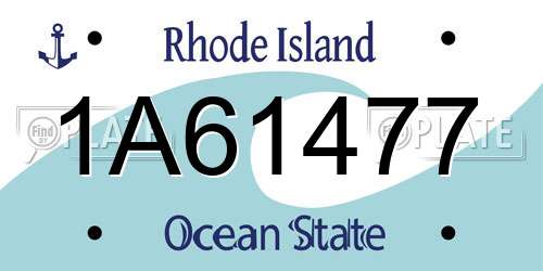 1A61477 Rhode Island License Plate