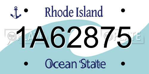 1A62875 Rhode Island License Plate