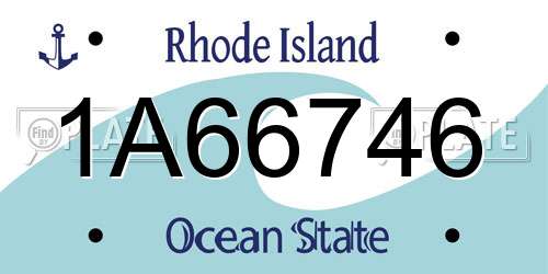 1A66746 Rhode Island License Plate