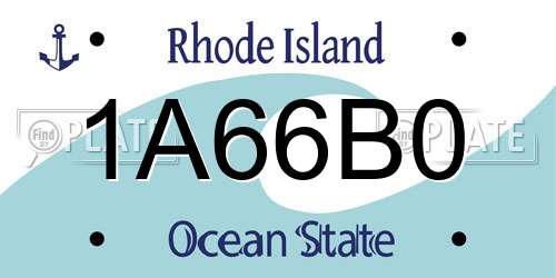 1A66B0 Rhode Island License Plate