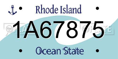 1A67875 Rhode Island License Plate