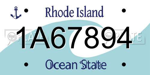 1A67894 Rhode Island License Plate