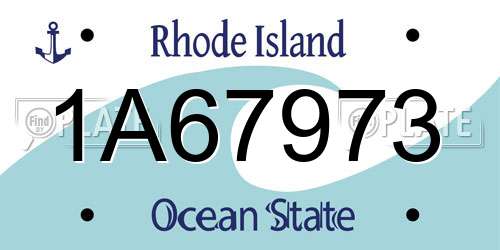 1A67973 Rhode Island License Plate