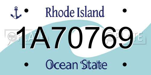 1A70769 Rhode Island License Plate
