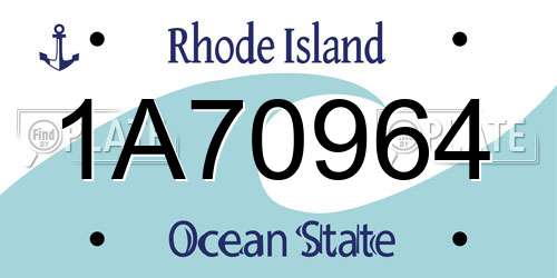 1A70964 Rhode Island License Plate