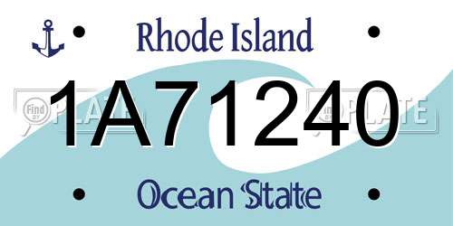 1A71240 Rhode Island License Plate
