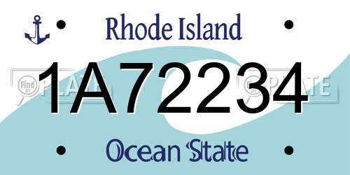 1A72234 Rhode Island License Plate