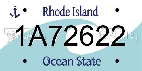 1A72622 Rhode Island License Plate