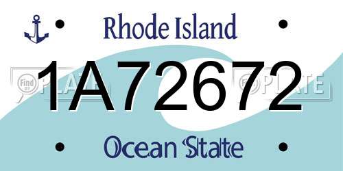 1A72672 Rhode Island License Plate