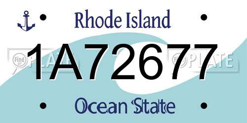 1A72677 Rhode Island License Plate