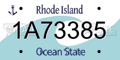 1A73385 Rhode Island License Plate
