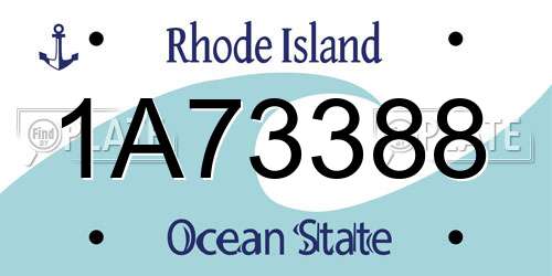 1A73388 Rhode Island License Plate