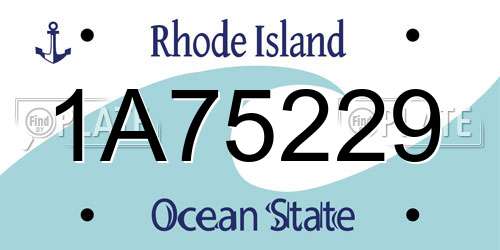 1A75229 Rhode Island License Plate