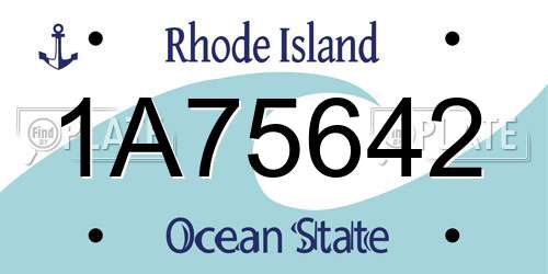 1A75642 Rhode Island License Plate