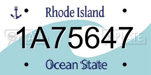 1A75647 Rhode Island License Plate