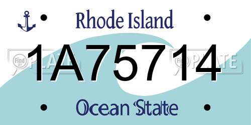 1A75714 Rhode Island License Plate