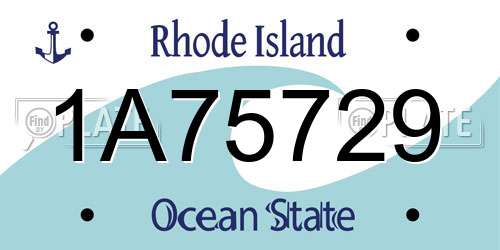 1A75729 Rhode Island License Plate
