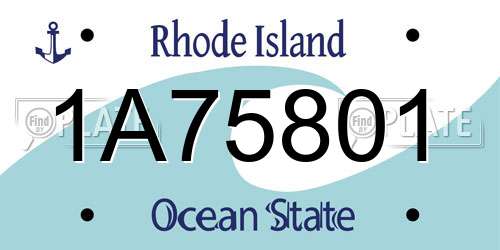 1A75801 Rhode Island License Plate