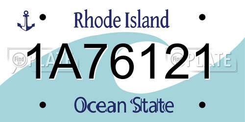 1A76121 Rhode Island License Plate