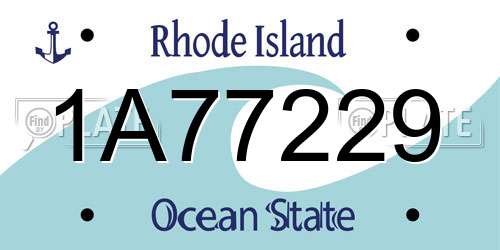 1A77229 Rhode Island License Plate