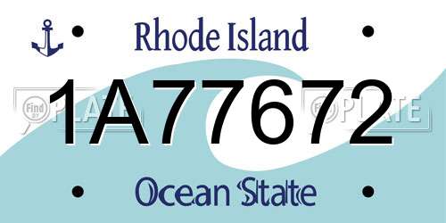 1A77672 Rhode Island License Plate