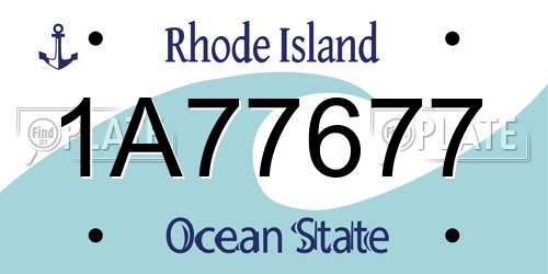 1A77677 Rhode Island License Plate