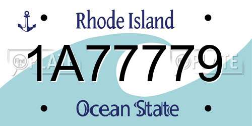 1A77779 Rhode Island License Plate