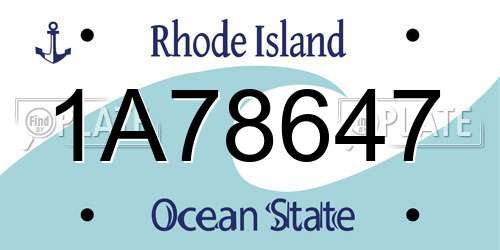 1A78647 Rhode Island License Plate