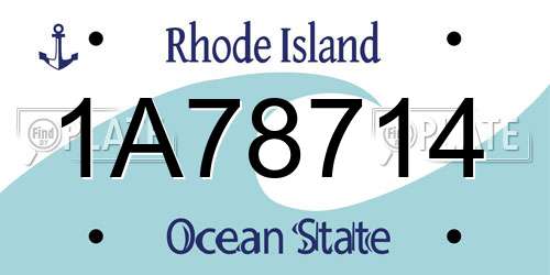 1A78714 Rhode Island License Plate