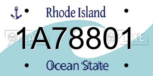 1A78801 Rhode Island License Plate