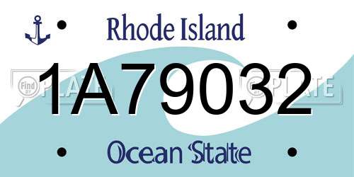 1A79032 Rhode Island License Plate