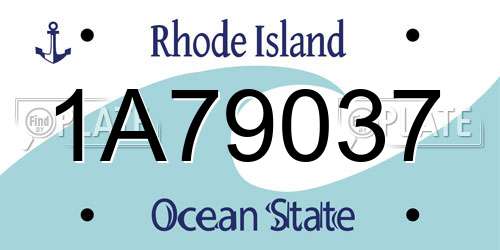 1A79037 Rhode Island License Plate