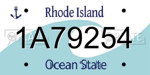 1A79254 Rhode Island License Plate