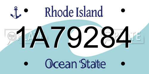 1A79284 Rhode Island License Plate