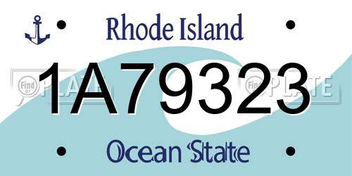 1A79323 Rhode Island License Plate