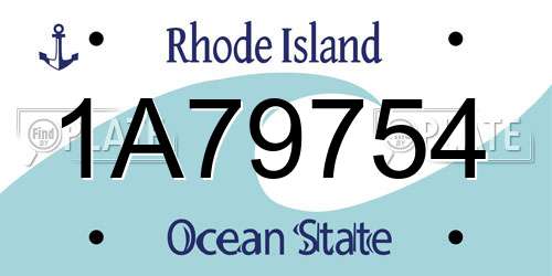 1A79754 Rhode Island License Plate