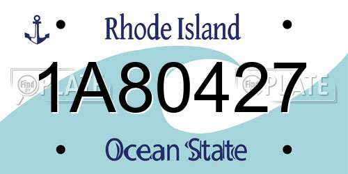 1A80427 Rhode Island License Plate