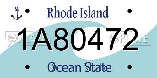 1A80472 Rhode Island License Plate