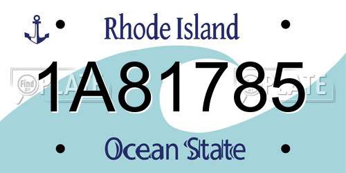 1A81785 Rhode Island License Plate