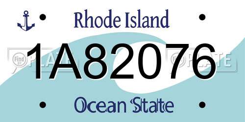 1A82076 Rhode Island License Plate