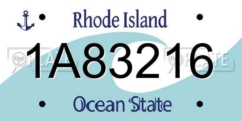 1A83216 Rhode Island License Plate