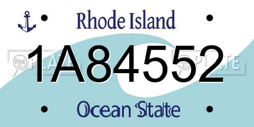 1A84552 Rhode Island License Plate