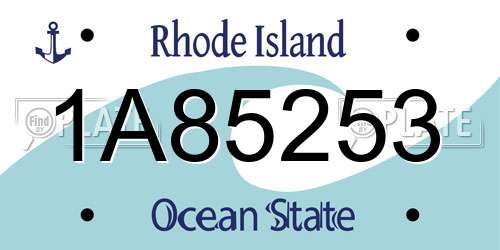 1A85253 Rhode Island License Plate