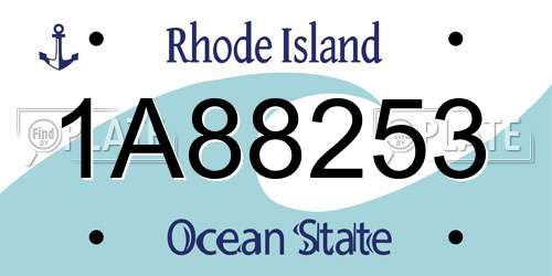 1A88253 Rhode Island License Plate