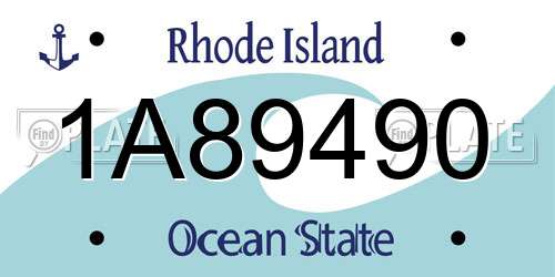 1A89490 Rhode Island License Plate