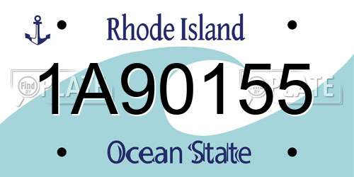 1A90155 Rhode Island License Plate